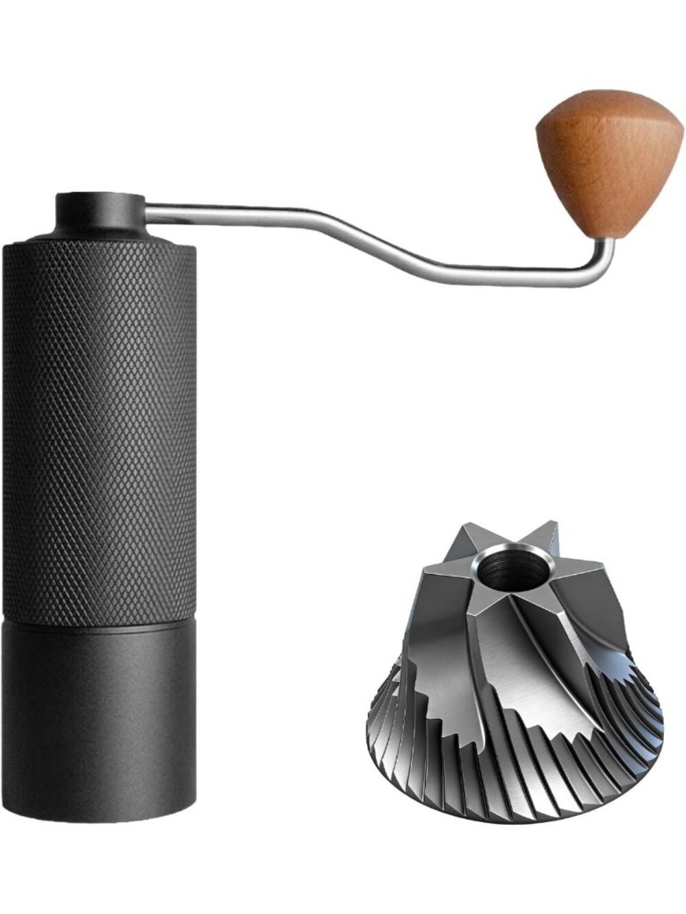 Portable Manual Coffee Grinder with Adjustable Settings - Stainless Steel Burrs